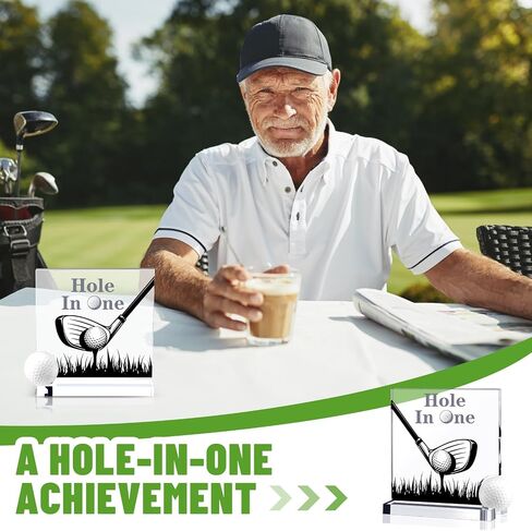 3 Pcs Hole in One Golf Trophy, Golf Ball Insert, Trophies for Adults Kids Sports Desktop Table Decor Gift for Golfers Tournaments Competitions Prize in Saudi Arabia