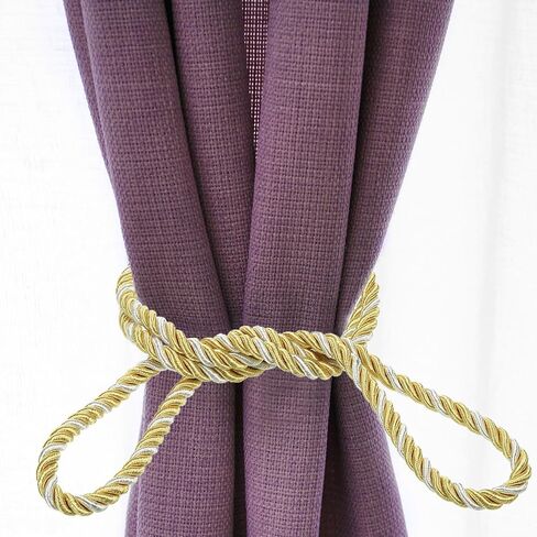 PATIKIL Curtain Tiebacks, 2 Pack Handmade Crystal Curtain Holdbacks Rope with Tassel Home Office Hotel Decorative, Light Purple in Saudi Arabia
