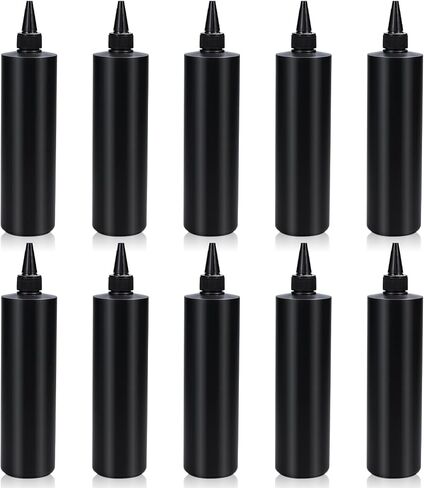 Black Plastic Squeeze Dispensing Bottles Glue Bottle Light-proof Sealed Plastic Bottle With Caps, For DIY Crafts, Glue, Liquids (34oz 10 Ppack) in Saudi Arabia