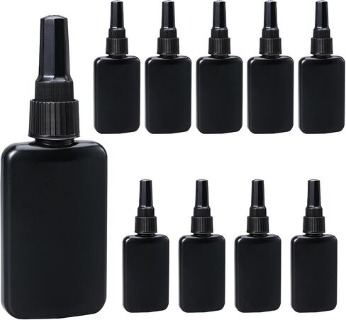 Black Plastic Squeeze Dispensing Bottles Glue Bottle Light-proof Sealed Plastic Bottle With Caps, For DIY Crafts, Glue, Liquids (34oz 10 Ppack) in Saudi Arabia