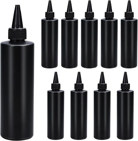 Black Plastic Squeeze Dispensing Bottles Glue Bottle Light-proof Sealed Plastic Bottle With Caps, For DIY Crafts, Glue, Liquids (34oz 10 Ppack) in Saudi Arabia