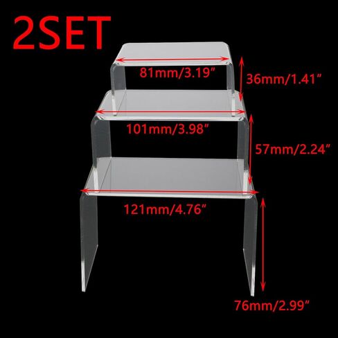 Crapyt 2 مجموعة من حاملات العرض الأكريليك قزحية الألوان، حاملات عرض أكريليك قوس قزح للمجوهرات الصغيرة والحلي والدمى 5.2 بوصة × 3.03 بوصة × 2.99 بوصة ملونة in Kuwait