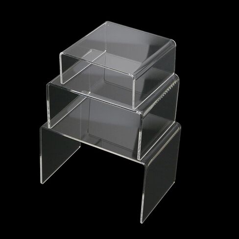 Crapyt 2 مجموعة من حاملات العرض الأكريليك قزحية الألوان، حاملات عرض أكريليك قوس قزح للمجوهرات الصغيرة والحلي والدمى 5.2 بوصة × 3.03 بوصة × 2.99 بوصة ملونة in Kuwait