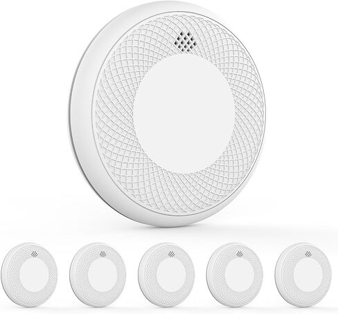 2 Pack 10 Year Battery Operated Smoke and Carbon Monoxide Detector, Portable Fire Co Alarm for Home and Kitchen (White) in Saudi Arabia