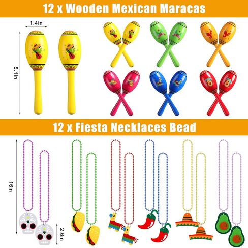 28 Pcs Mexican Fiesta Party Decorations Include 4 Pcs Mexican Table Runner 12 Pcs Mini Wooden Maracas 12 Pcs Fiesta Beaded Necklaces for Birthday Musical Party Favor in Saudi Arabia