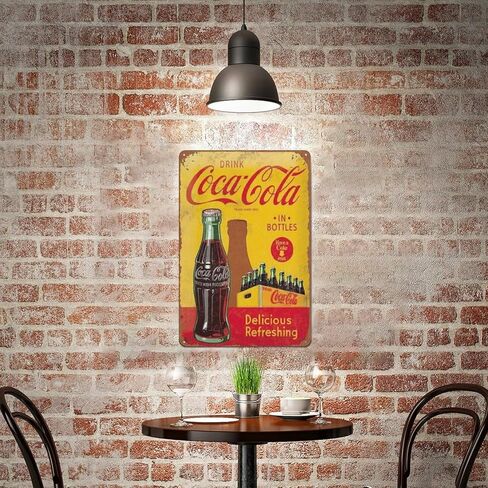 Coca Cola Metal Tin Sign Delicious Refreshing Poster Retro Metal Sign Vintage Tin Sign for Cafe Bar Home Wall Decor 12 X 8 inch in Kuwait