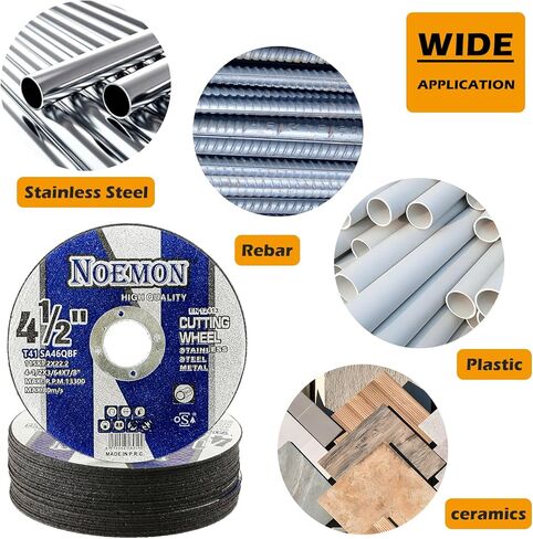 قطع العجلات 4 1/2 بوصة زاوية طاحونة قطع القرص ملحقات طاحونة زاوية للمعادن والفولاذ المقاوم للصدأ عجلة طاحونة (75 حزمة قطع العجلات + 5 عجلات طاحونة + 4 أقراص رفرف ، 84 حزمة) in Kuwait