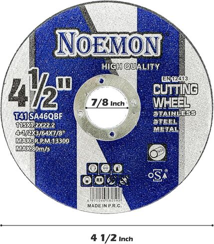 قطع العجلات 4 1/2 بوصة زاوية طاحونة قطع القرص ملحقات طاحونة زاوية للمعادن والفولاذ المقاوم للصدأ عجلة طاحونة (75 حزمة قطع العجلات + 5 عجلات طاحونة + 4 أقراص رفرف ، 84 حزمة) in Kuwait