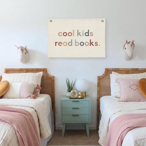 Reading Corner Decor for Classroom, Cool Kids Read Books Canvas Banner, Read Sign Wall Hanging Banner Flag Decor for Reading Corner Nook Playroom in Saudi Arabia