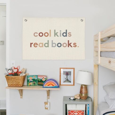 Reading Corner Decor for Classroom, Cool Kids Read Books Canvas Banner, Read Sign Wall Hanging Banner Flag Decor for Reading Corner Nook Playroom in Saudi Arabia