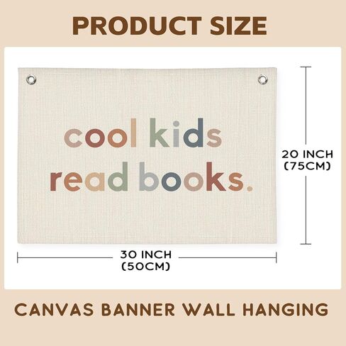 Reading Corner Decor for Classroom, Cool Kids Read Books Canvas Banner, Read Sign Wall Hanging Banner Flag Decor for Reading Corner Nook Playroom in Saudi Arabia