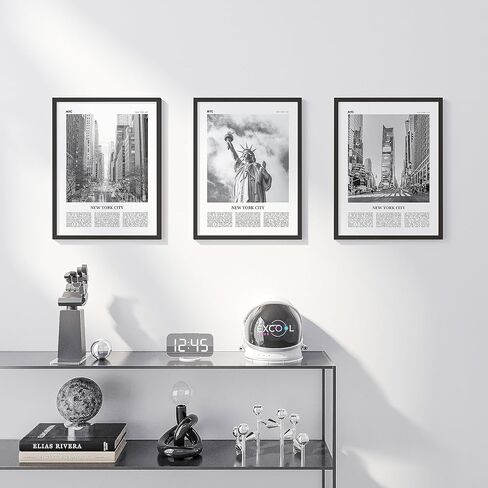 لوحة فنية جدارية لأفق نيويورك من EXCOOL CLUB - ملصق مدينة نيويورك باللونين الأبيض والأسود مقاس 12x16، ديكور جداري فني لمدينة نيويورك، مطبوعات مناظر مدينة نيويورك، صور مدينة نيويورك لديكورات مكتب غرفة النوم المنزلية (غير مؤطرة) in Kuwait