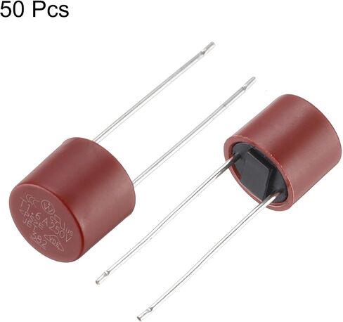 uxcell 50Pcs Cylindrical DIP Mounted Miniature Round Slow Blow Micro Fuse for Electronic Parts PCB LCD Repair, T8A 8A 250V, Red in Saudi Arabia