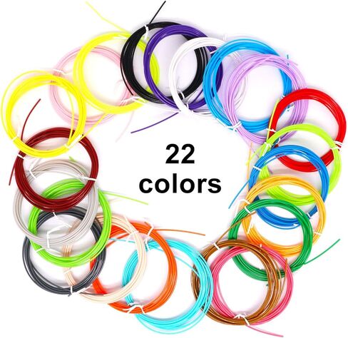 220ft PLA 3D Pen Filments، كل لون 10ft، 1.75mm 3D Pen خيوط 22 لونًا لأقلام SCRIB3D P1 وMYNT3D in Kuwait