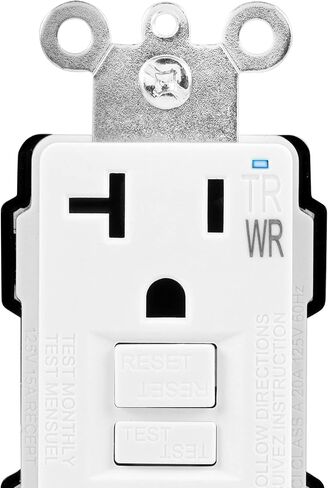Amazon Basics Weather-Resistant GFCI Receptacle with LED Indicator, 20 Amp, White in Saudi Arabia