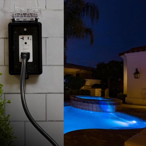 Amazon Basics Weather-Resistant GFCI Receptacle with LED Indicator, 20 Amp, White in Saudi Arabia