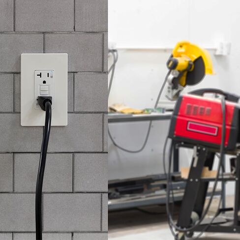 Amazon Basics Weather-Resistant GFCI Receptacle with LED Indicator, 20 Amp, White in Saudi Arabia