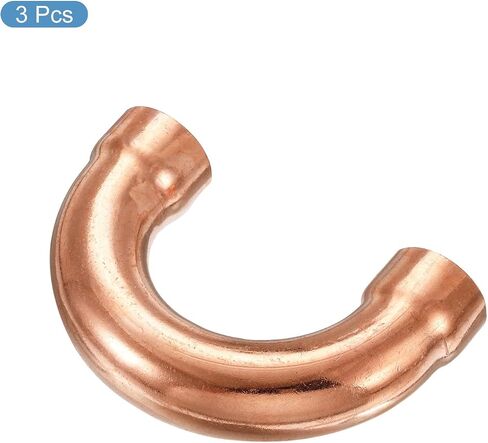 MECCANIXITY U شكل الكوع 180 درجة تركيب الأنابيب النحاسية اتصال لحام لحام العرق 19 مم أو 3/4 بوصة معرف لـ HVAC، نظام تبريد تكييف الهواء، حزمة من 3 in Saudi Arabia