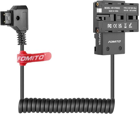 FOMITO 2-Sided NPF Dummy Battery Power Adapter to D-tap Power Cable with USB-C Output Connecting V-Mount Battery for Field Monitor, Wireless Video Transmission, LED Light, Camera, Smartphone in Saudi Arabia