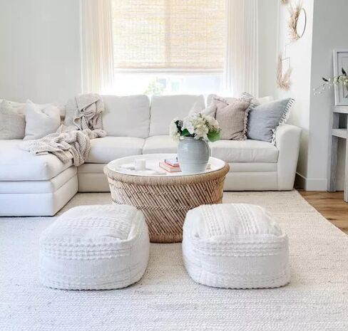 100% Jute Area Rug 6x9 Feet Approx- Braided Design Hand Woven Dyed Off-White Natural Fibers Carpet - Home Decor for Living Room Hallways (6' x 9', Off-White) in Saudi Arabia