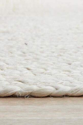 100% Jute Area Rug 6x9 Feet Approx- Braided Design Hand Woven Dyed Off-White Natural Fibers Carpet - Home Decor for Living Room Hallways (6' x 9', Off-White) in Saudi Arabia