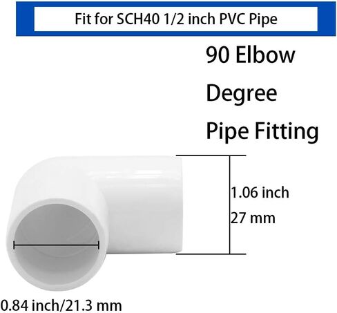 YSIL PVC Fittings Elbow Furniture Grade Connector 2 Way 90 Degree 1-1/4 Inch 10Pcs for DIY PVC Structure and Frame,Fits 1-1/4" Sch 40 PVC Pipes in Saudi Arabia