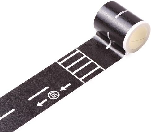 2 Pcs Road Tapes for Kids, Road Tapes for Toy Cars, DIY Traffic Tapes, Traffic Sign Stickers for Kids Party Favor, 2 inch Wide x 15 ft Black Tapes (work well on a smooth surface) in Saudi Arabia