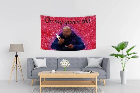 boyiflag نسيج ميمي مضحك، نسيج بيرترام على بلدي الملكة القرف نسيج الجدار الديكور الهدايا للحفلات وأعياد الميلاد وغرف المعيشة وغرف النوم 3x5 قدم in Saudi Arabia