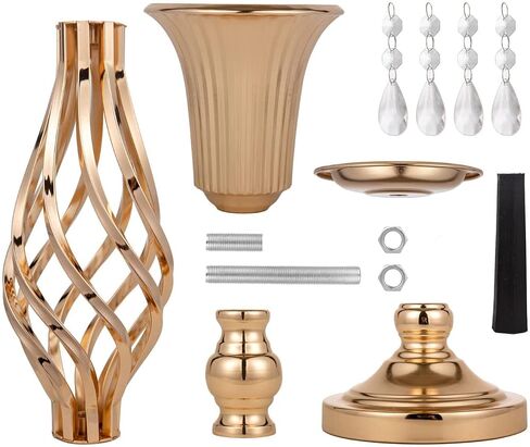 23.2in gold centerpieces for table wedding, 2Pcs wedding flower stand centerpieces for tables, Tall Metal Flower Vase Centerpieces for Party Events Birthday Home Decoration in Saudi Arabia