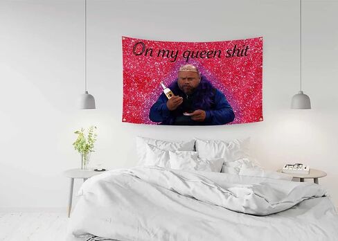 boyiflag نسيج ميمي مضحك، نسيج بيرترام على بلدي الملكة القرف نسيج الجدار الديكور الهدايا للحفلات وأعياد الميلاد وغرف المعيشة وغرف النوم 3x5 قدم in Saudi Arabia