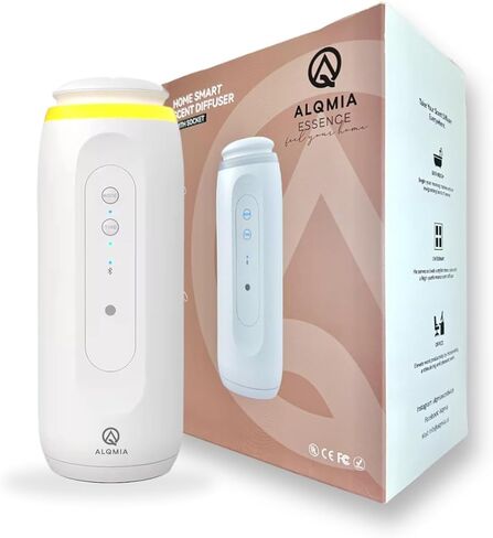 Plug in Wall Diffuser, Diffuser for Home, air fresheners for Home, waterless Diffuser, Bluetooth App Sensor Night, Scent diffusers for Home, Hotel Collection Diffuser by ALQMIA (White) in Saudi Arabia