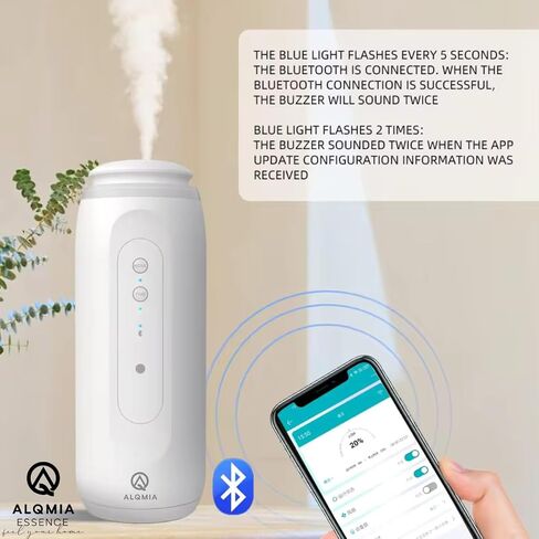 Plug in Wall Diffuser, Diffuser for Home, air fresheners for Home, waterless Diffuser, Bluetooth App Sensor Night, Scent diffusers for Home, Hotel Collection Diffuser by ALQMIA (White) in Saudi Arabia