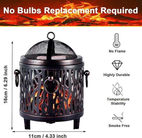 ORJG Bonfire Elextric Wax Melting Heater,4-in-1 Metal Fireplace Wax Warmer,Vintage Country Style Fragrance Burner,Used for Fragrant Home Decoration,Gifts (Leaves) in Kuwait