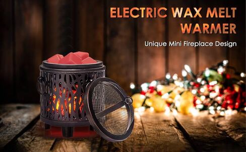 ORJG Bonfire Elextric Wax Melting Heater,4-in-1 Metal Fireplace Wax Warmer,Vintage Country Style Fragrance Burner,Used for Fragrant Home Decoration,Gifts (Leaves) in Kuwait