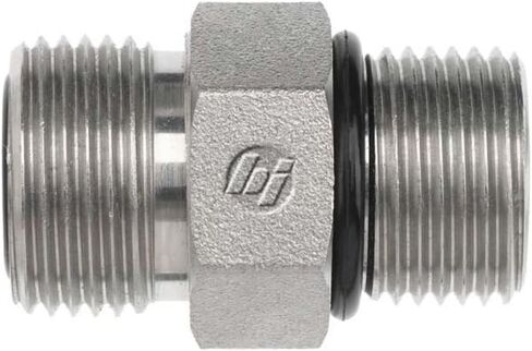 Brennan Industries FS6400-06-06-O Steel Straight O-Ring Face Seal Fitting, 11/16"-16 NPT x 9/16"-18 NPT Thread, 3/8" Male Face Seal x 3/8" Male O-Ring Boss in Saudi Arabia