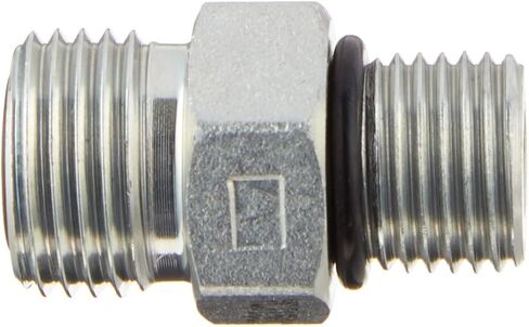 Brennan Industries FS6400-06-06-O Steel Straight O-Ring Face Seal Fitting, 11/16"-16 NPT x 9/16"-18 NPT Thread, 3/8" Male Face Seal x 3/8" Male O-Ring Boss in Saudi Arabia