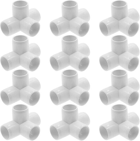 Zorfeter 4 Way 3/4 Inch Tee PVC Fitting Elbow PVC Corner Fitting Build Heavy Duty PVC Furniture Grade for 3/4 Inch PVC Pipe, Pack of 12 in Saudi Arabia