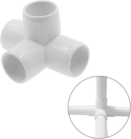 Zorfeter 4 Way 3/4 Inch Tee PVC Fitting Elbow PVC Corner Fitting Build Heavy Duty PVC Furniture Grade for 3/4 Inch PVC Pipe, Pack of 12 in Saudi Arabia