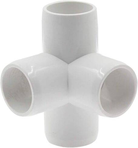 Zorfeter 4 Way 3/4 Inch Tee PVC Fitting Elbow PVC Corner Fitting Build Heavy Duty PVC Furniture Grade for 3/4 Inch PVC Pipe, Pack of 12 in Saudi Arabia