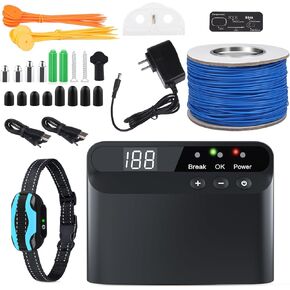 PcEoTllar Electric Fence for Dogs, Rechargeable Upgraded Underground Above Ground Electric Dog Fence, 2 Waterproof Collar Receivers, Pet Containment System with 656Ft Underground/Aboveground Boundary