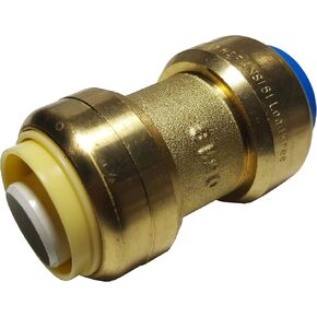 10 PIECES XFITTING 1/2" X 1/2" PB (POLYBUTYLENE) CONVERSION PUSH FIT COUPLINGS - BRASS