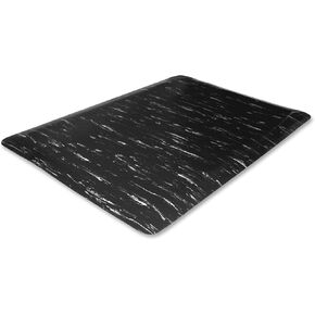 Genuine Joe 58841 Anti-Fatigue Foam Mat, Beveled Edges, 3-Ft x5-Ft , Black Marble