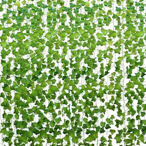 Mandala Crafts Artificial Ivy Garland – Fake Vines for Bedroom Wedding Home Office – Fake Leaves Room Decor Artificial Vines Hanging Greenery Leaf Garland 12PK 84FT