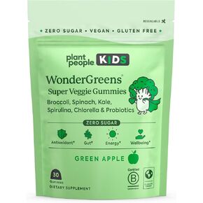 Plant People Kids WonderGreens Super Veggie Gummies for Kids (30 Count)