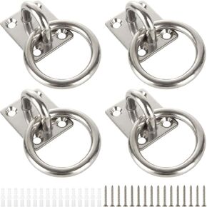 4 Pcs 304 Stainless Steel Pad Eye Plate Hook, Heavy Duty Pad Eye Ceiling Hook with Screws, Wall Mount Hook for Hanging in Saudi Arabia