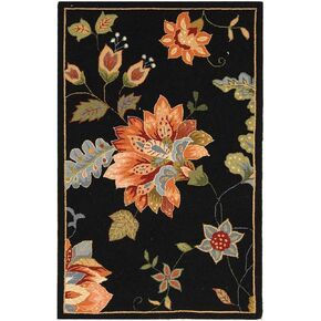 SAFAVIEH Chelsea Collection Accent Rug - 2'6" x 4', Black, Hand-Hooked French Country Wool, Ideal for High Traffic Areas in Entryway, Living Room, Bedroom (HK306B)