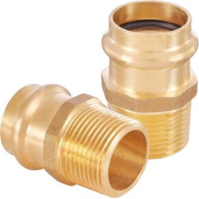 5-Pack Brass Press Fitting Adapter,1" Press X 1" Female NPT Adapter, LF Brass