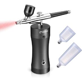 KIBEE Updated Cordless Airbrush Kit with Compressor,USB-C Rechargeable Airbrush with High Pressure Compressor,Wireless Dual Action Air Brush Gun for Barber,Cake Decor,Nail Art,Painting,Makeup…