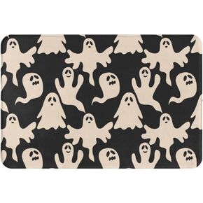 Halloween Bathroom Rug Cute Ghost Bath Mat Soft Non-Slip Absorbent Bath Rugs for Home Bathroom Halloween Decor Holiday Decorative Bathmats 15.7"x 24"