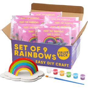 Rainbow Craft for Girls Ages 6-8, 3D Rainbow Art Wooden Painting Kits for Kids, Easy Art Crafts for Kids Ages 4-8. Girls Arts and Crafts Ages 8-12, Craft Gift for Girls, Paintable Wooden Crafts